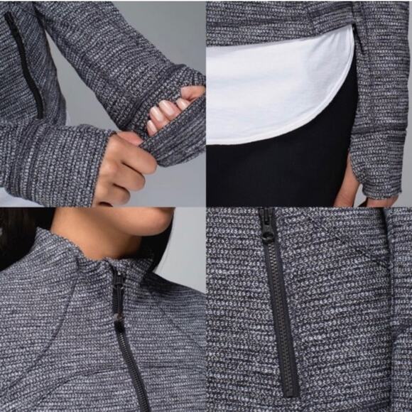 Lululemon Forme Jacket II Gray Deep Coal Pique Grey Textured Women's 4 $118 - Picture 3 of 11